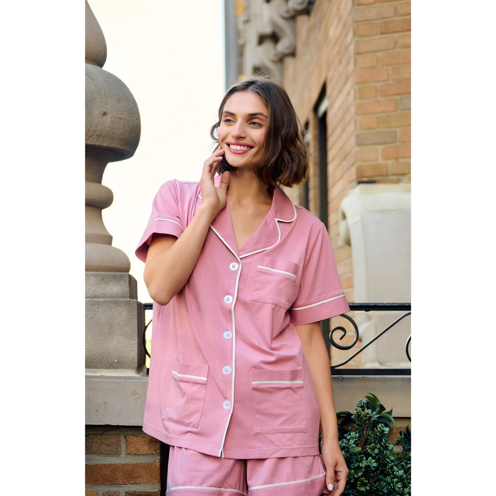 Cotton Pajama Set in Soft Rose – KIP.