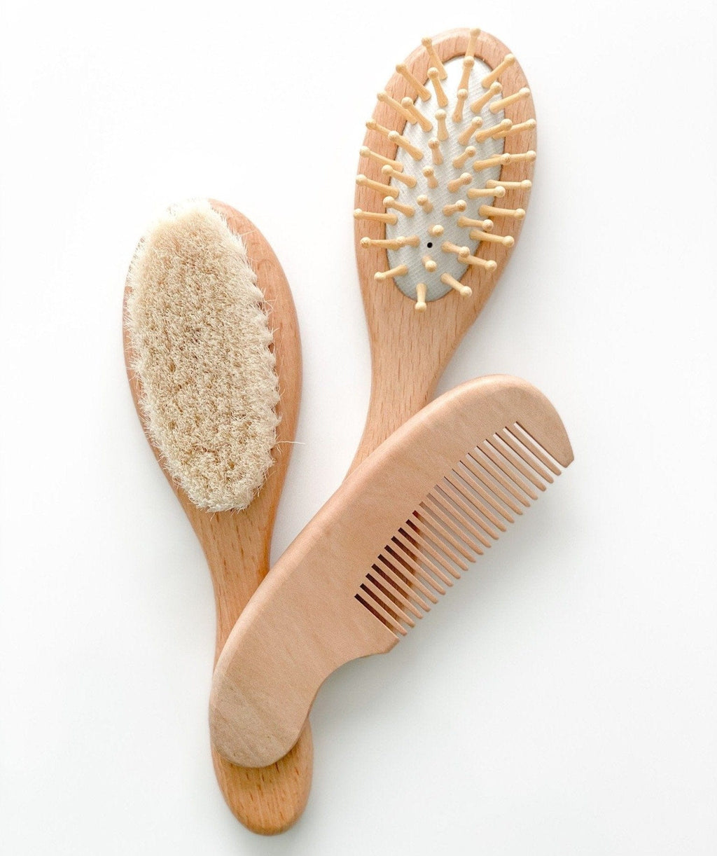 Baby Bathing Comb Baby Care Hair Brush Beech Soft Wool Wood - Temu
